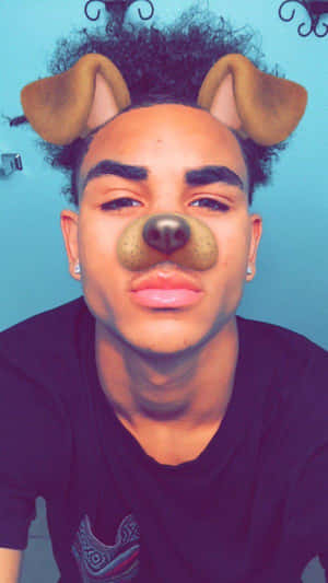 Light Skin Boy With Dog Filter Selfie Wallpaper