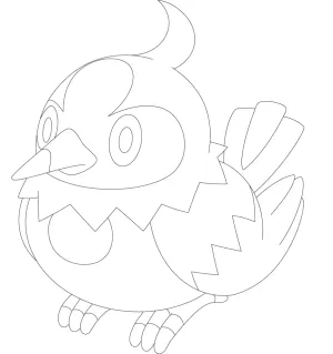 Light Starly Line Art Wallpaper