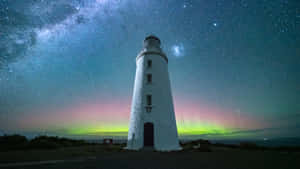 Lighthouse_ Aurora_ Australis_ Milky_ Way Wallpaper