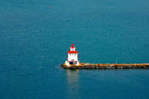 Lighthouseon Lake Superior Thunder Bay Wallpaper