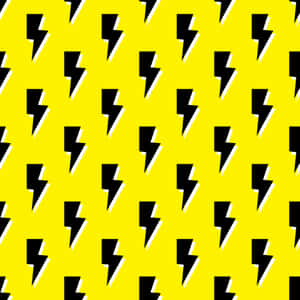 Lightning Bolt Pattern_ Yellow Background Wallpaper