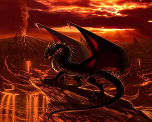 Lightning Dragon Volcano Wallpaper