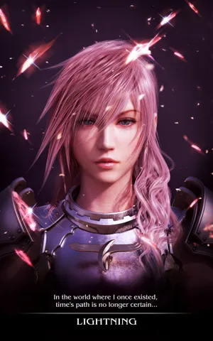 Lightning From Final Fantasy: A Warrior's Aesthetic Wallpaper