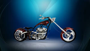 Lightning Red Chopper Motorcycle Wallpaper