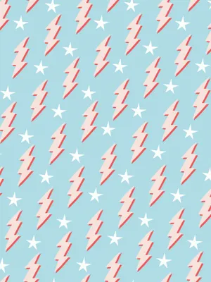 Lightning Stars Pattern Preppy Aesthetic Wallpaper