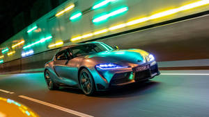 Lights Reflected At Toyota Supra Car Wallpaper