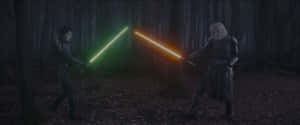 Lightsaber Duelin Forest Wallpaper