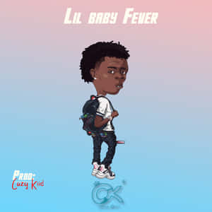 Lil Baby Looking Over Shoulder Cartoon Wallpaper