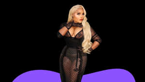 Lil Kim Elegant Black Ensemble Wallpaper