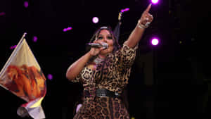 Lil Kim Performingon Stage Wallpaper