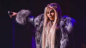 Lil Kim Performingon Stage Wallpaper