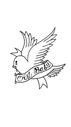 Lil Peep Logo Featuring An Eye And Two Pistols Wallpaper