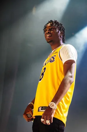 Lil Tjay Lakers Jersey Wallpaper