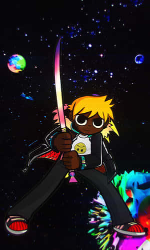 Lil Uzi Cartoon With Katana Wallpaper