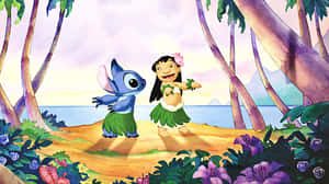 Lilo And Stitch Share A Heartfelt Moment Together. Wallpaper