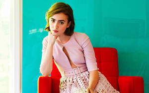 Lily Collins Looking Elegant In A Shoot Wallpaper