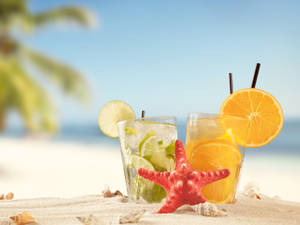 Lime And Lemon Tropical Drink Wallpaper