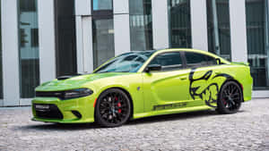 Lime Green Hellcat Charger Profile Wallpaper