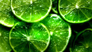 Lime Slices Green Desktop Wallpaper