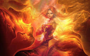 Lina, Fiery Soul Of Dota 2 In Action Wallpaper