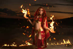 Lina, The Fiery Soul Unleashed In Dota 2 Wallpaper