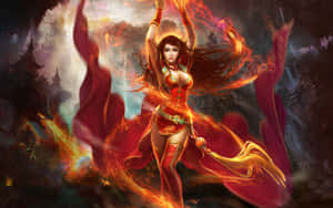 Lina, The Slayer - Unleashing The Fire Within Wallpaper