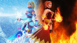 Lina Unleashing Her Fiery Powers In Dota 2 Wallpaper