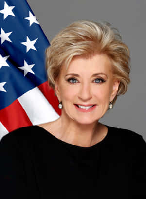 Linda Mc Mahon American Flag Portrait Wallpaper