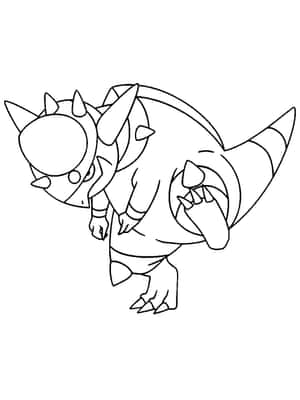 Line Sketch Of Rampardos Wallpaper