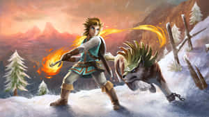 Link_and_ Wolf_ Companion_ Adventure_ Artwork Wallpaper