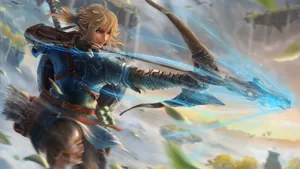 Link Drawing Bow In Tears Of The Kingdom Wallpaper