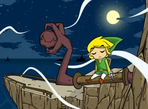 Link Embarks On A Daring Adventure In The Legend Of Zelda: The Wind Waker Wallpaper