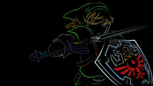 Link Neon Outlines Artwork Wallpaper