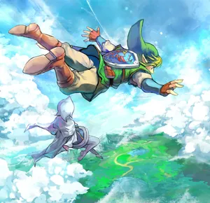 Link's Epic Adventure In The Legend Of Zelda: Skyward Sword Wallpaper