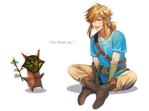 Linkand Korok Encounter Wallpaper