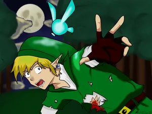 Linkand Navi Night Adventure Wallpaper