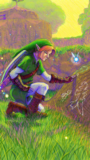 Linkand Naviin Hyrule Field Wallpaper