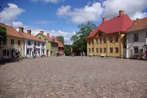 Linkoping Historic Cobblestone Square Wallpaper