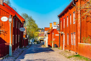 Linkoping Old Town Street Sweden Wallpaper