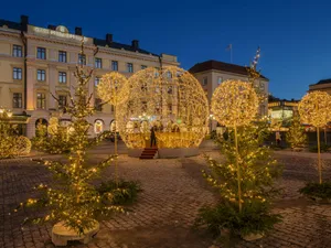 Linköping's Vibrant Cityscape At Sunset Wallpaper