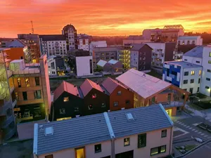 Linkoping Sunset Urban Landscape Wallpaper