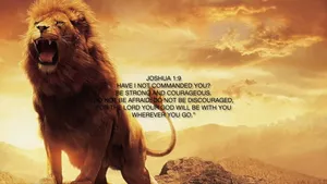 Lionand Joshua19 Inspirational Verse Wallpaper