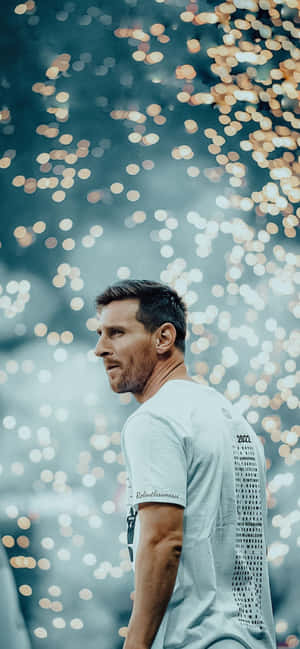 Lionel Messi Bokeh Lights Background2022 Wallpaper