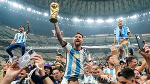 Lionel Messi Celebrating World Cup Victory Wallpaper