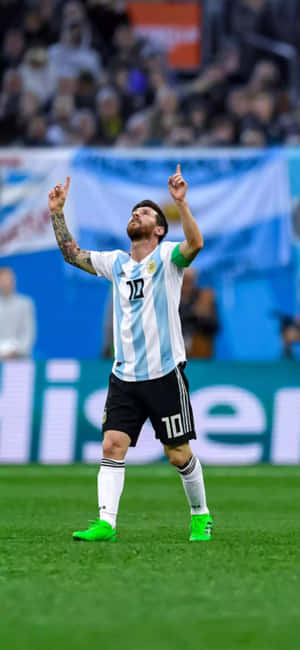 Lionel Messi Celebration Argentina Jersey Wallpaper