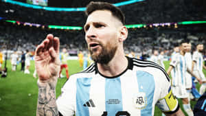 Lionel Messi Celebration Argentina Stripes Wallpaper