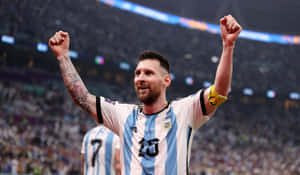 Lionel Messi Celebration Argentina World Cup Wallpaper