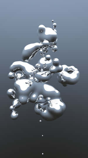 Liquid Titanium Metal Drops Wallpaper