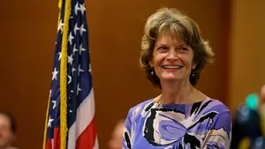 Lisa Murkowski In Butterfly Pattern Dress Wallpaper