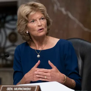 Lisa Murkowski Sitting Blue Dress Wallpaper